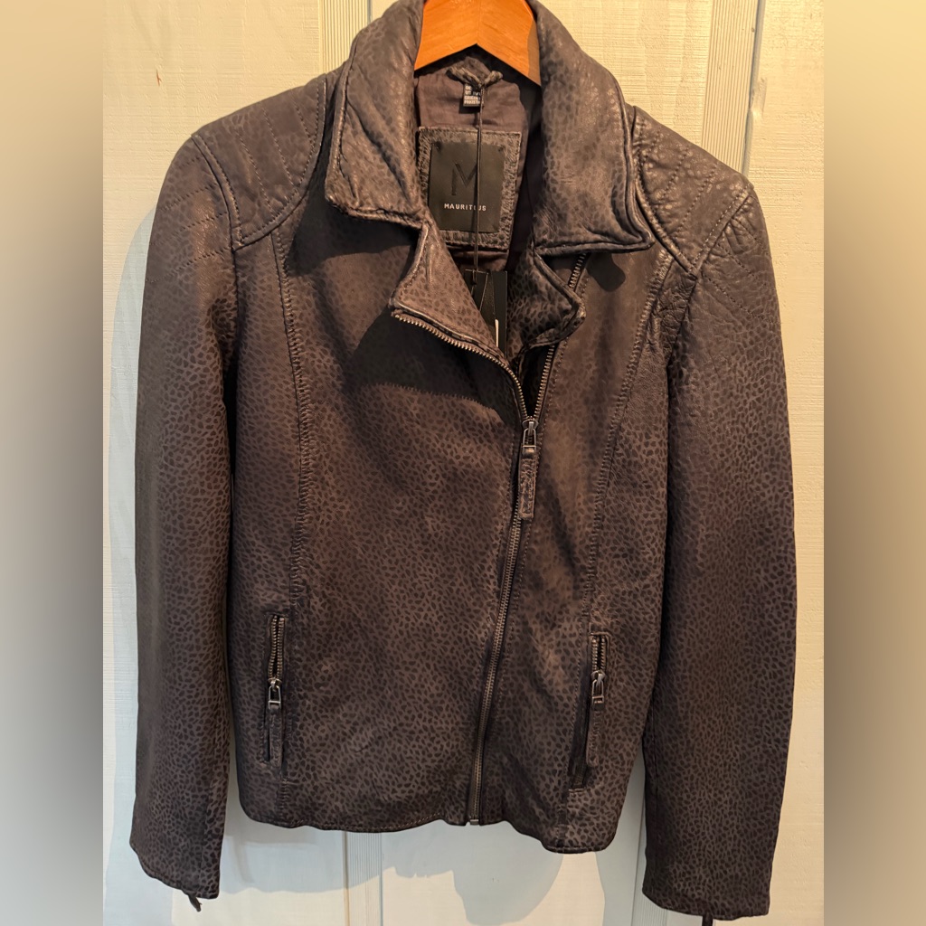 Mauritius Animal Anthracite Leather Jacket